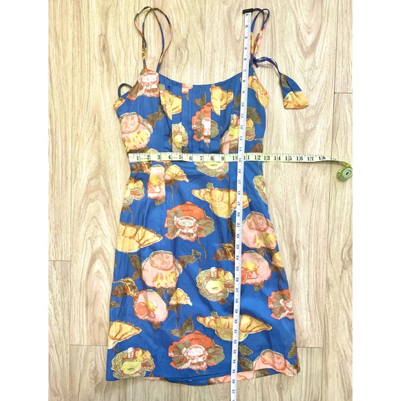 NWT Anthropologie Peony Slip Dress Silk French Blue Floral Sz 2 - Picture 6 of 12
